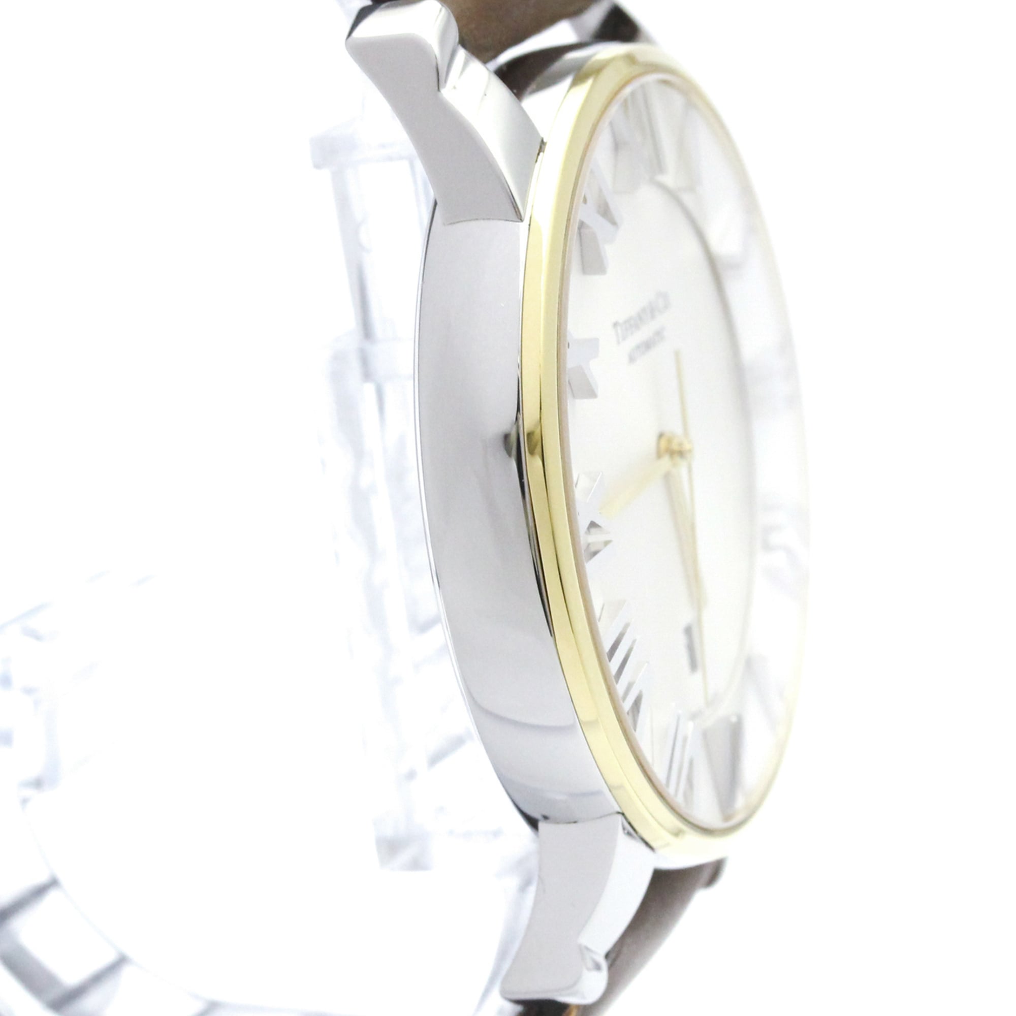 TIFFANY Atlas Dome Gold Plated Steel Automatic Mens Watch Z1800.68.15A21A00A Polished — Very Good