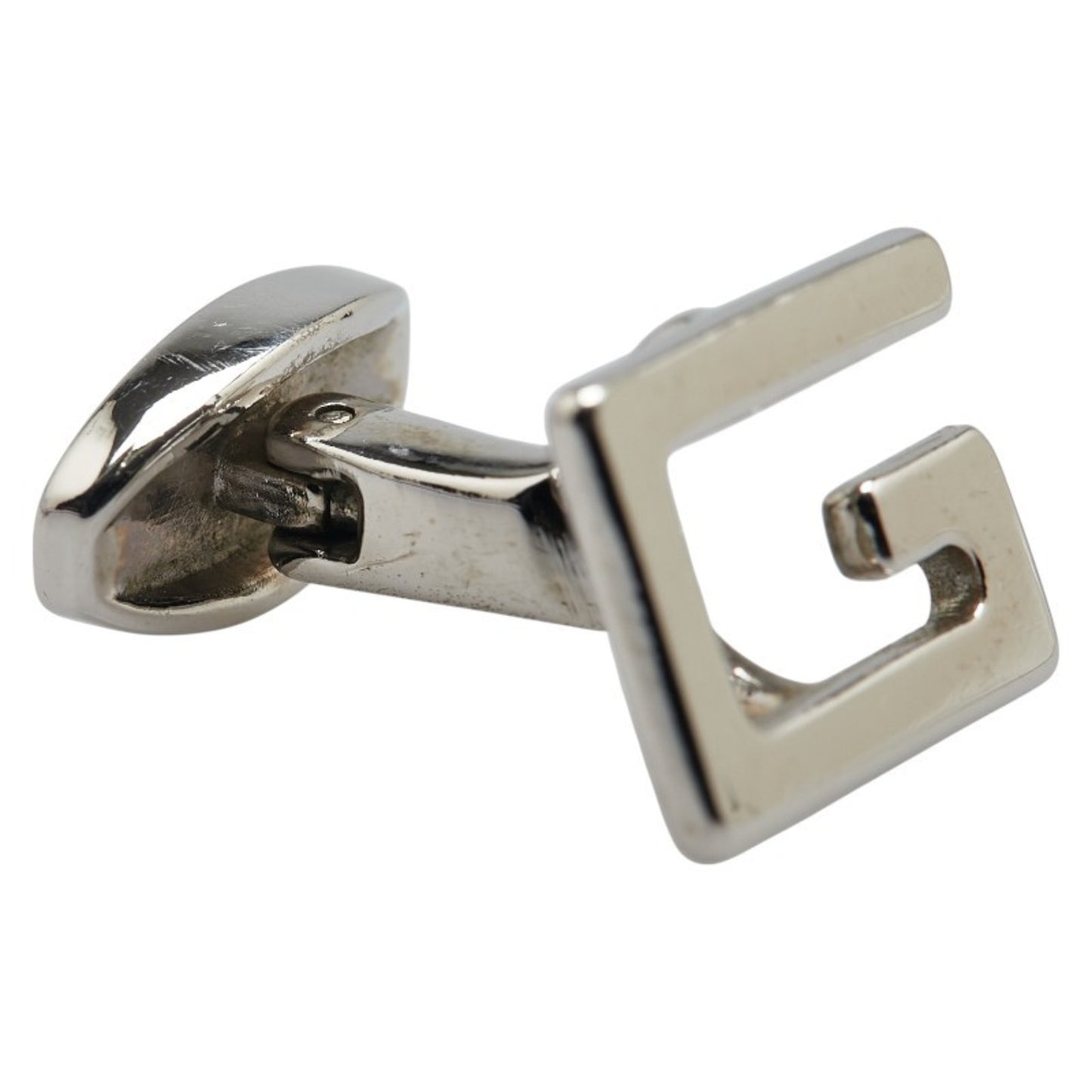 Gucci G logo cufflinks in silver metal for men.