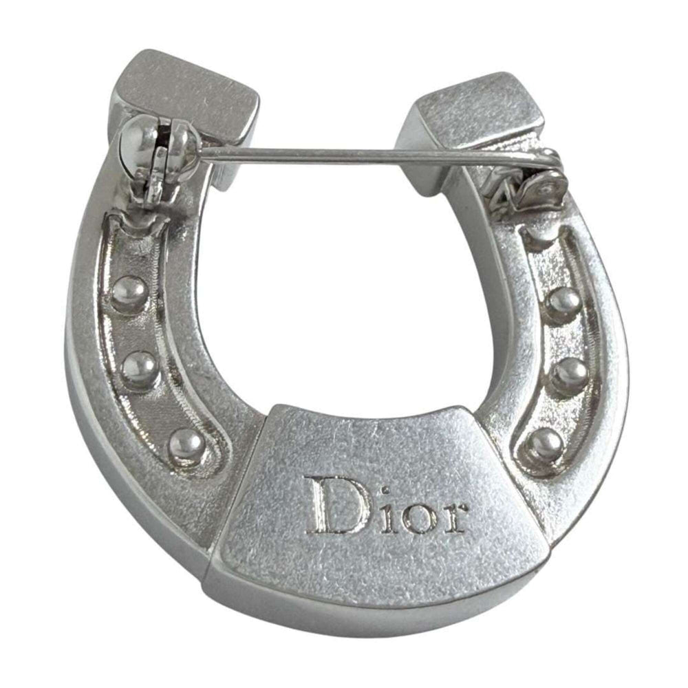 Christian Dior Dior Men's Horseshoe Pin Brooch, Silver Color — Like New