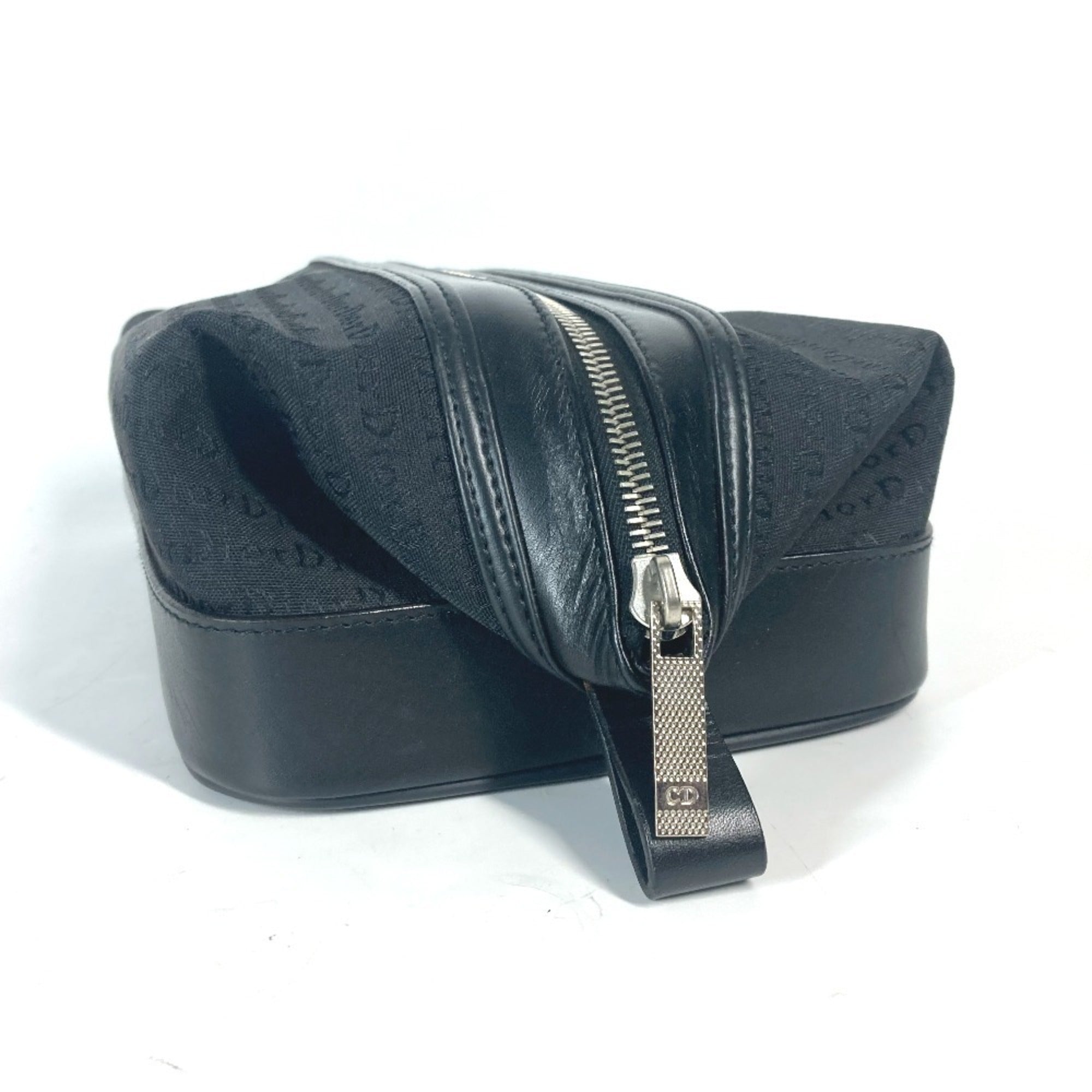 Christian Dior Dior Second Bag Pouch Canvas Leather Men Women Black — Like New