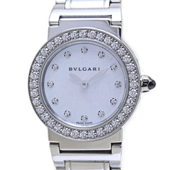 BVLGARI Women's Stainless Steel Watch with 12 Diamond Bezel (BBL26WSDS BBL26S 102374) 40086 — Very Good