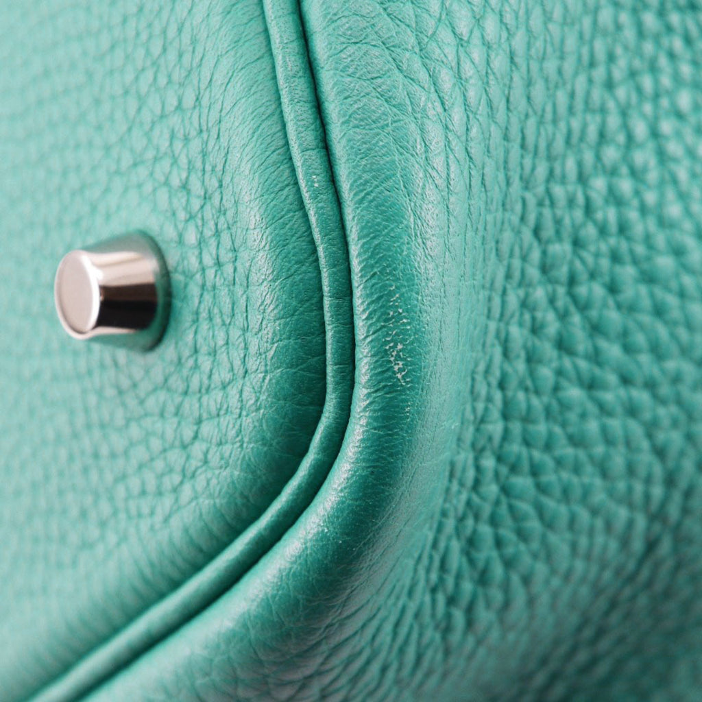 Hermes HERMES Picotin Lock MM Handbag Taurillon Clemence 2016 Green x Belt Clasp LockMM Women's