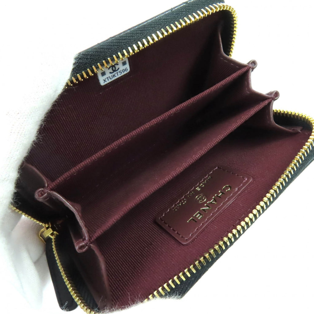 CHANEL Classic Coin Purse in Caviar Leather with Coco Mark and Random Serial Number. Zip-Up Wallet/Coin Case Black Gold Hardware. Includes Box Dust Bag. Made Italy.