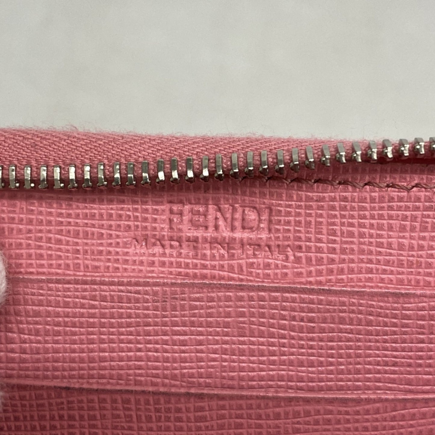 Fendi Monster Leather Wallet/Coin Case, Pink, Women's