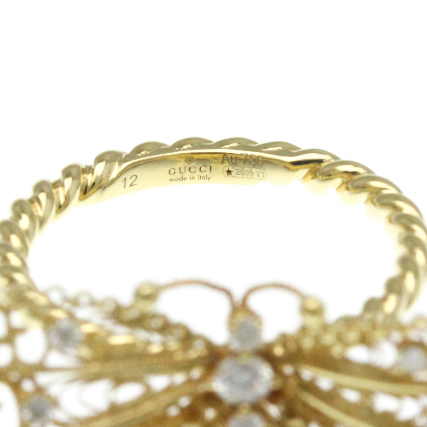 Gucci Le Marché Des Merveilles Butterfly Ring Yellow Gold (18K) Fashion Diamond Band Ring Gold