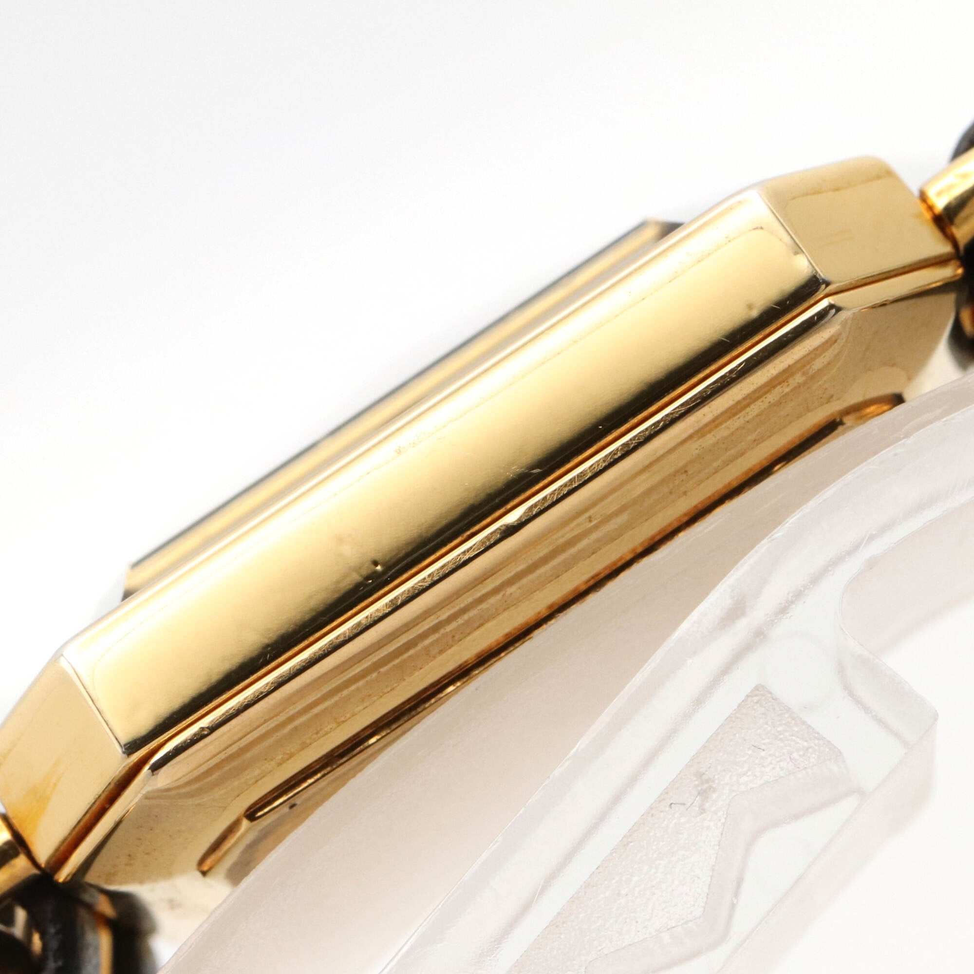 Chanel CHANEL Première S Watch, Gold Plated (GP), Leather Strap, Women's, Black, H0001 — Very Good