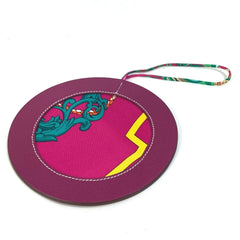 HERMES Petit H Bag Charm Epson Silk Women's Rouge Rose Purple G-230925-73 — New - Store Return