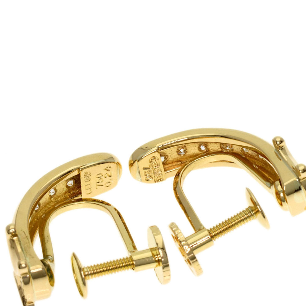 Celine Macadam Diamond Earrings, 18K Yellow Gold, Women's — Like New