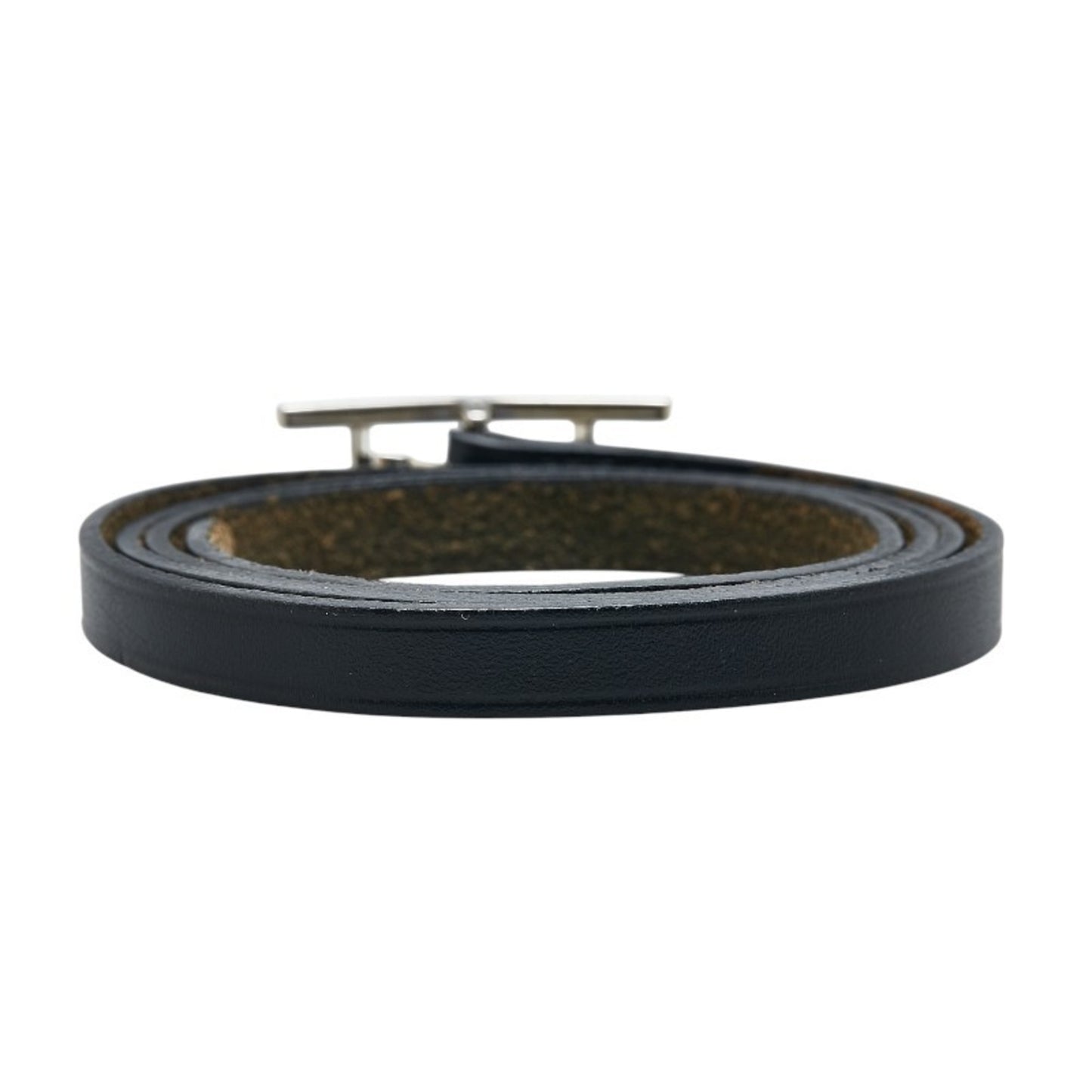 Hermes API3 Long Bracelet Black Leather Women's HERMES