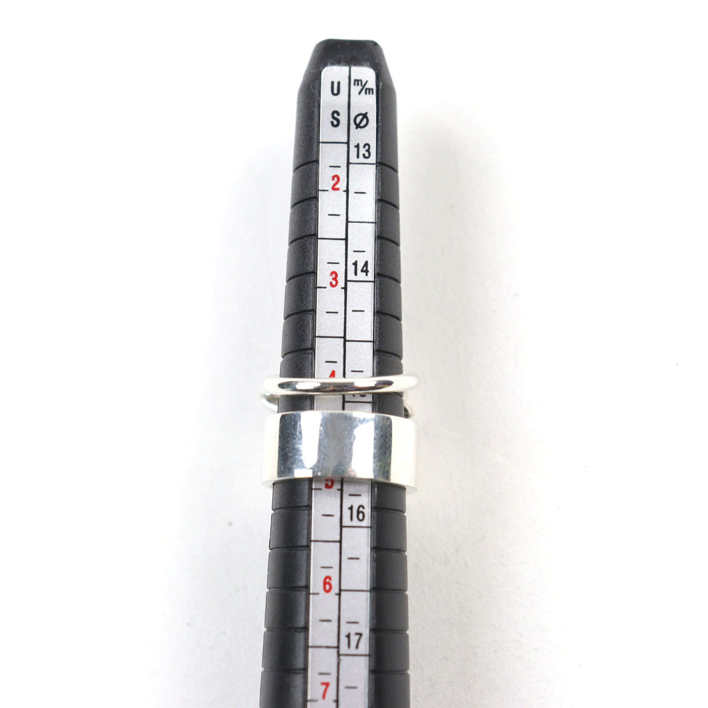 HERMES Alpha Kelly AG925 Clochette Cadena Double Ring - Silver Accessory, Size 49 (Japanese Equivalent), Made in France, Weight 11.37g, Women's — Like New