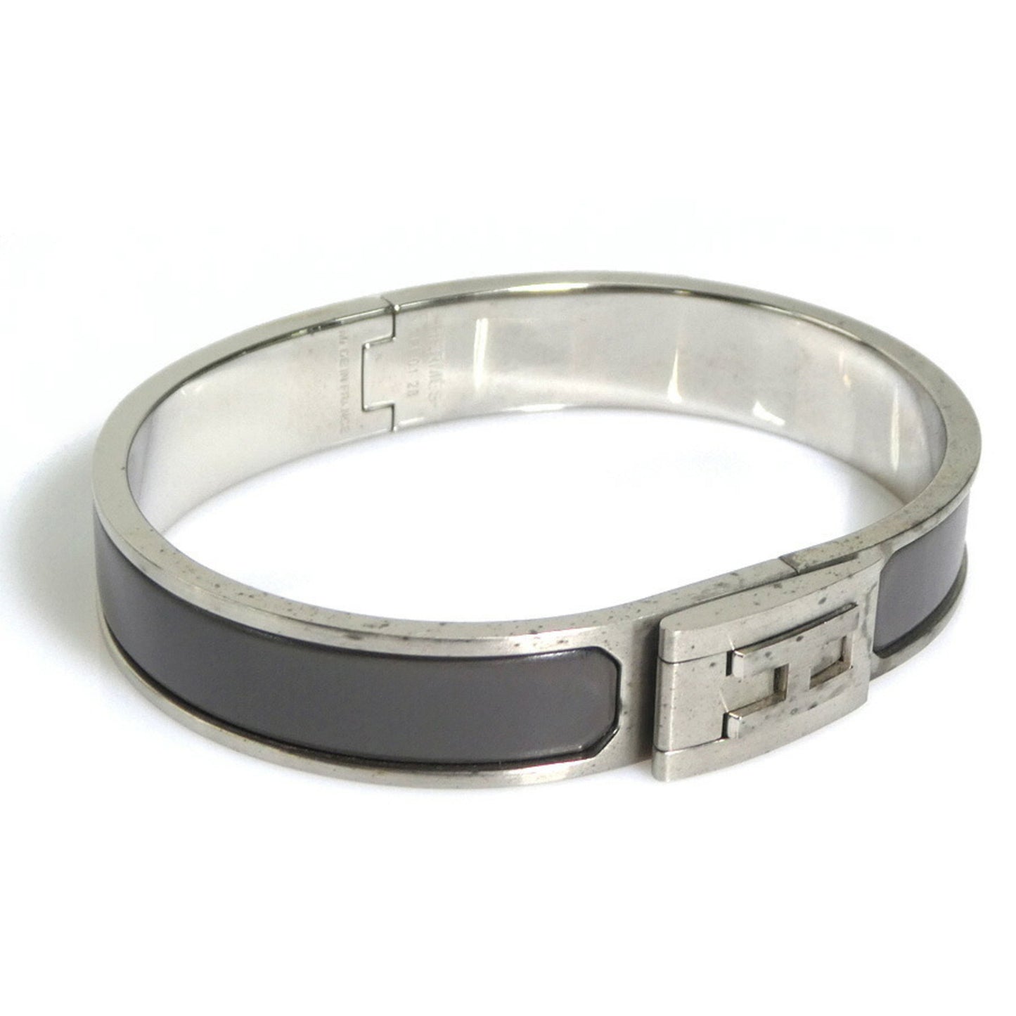 Hermes HERMES bangle bracelet metal matte silver grey ladies e59708k
