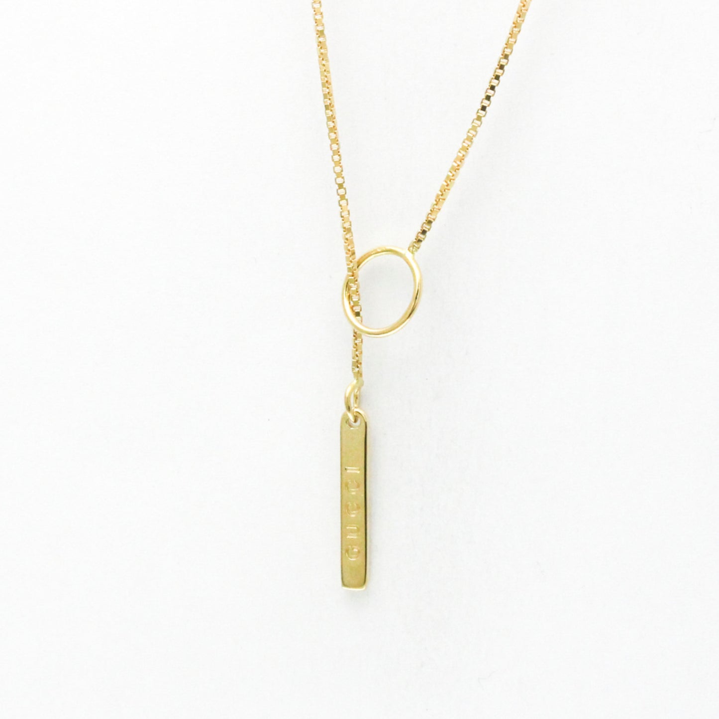 Gucci Lariat Necklace Yellow Gold (18K) No Stone Men,Women Fashion Pendant Necklace (Gold)