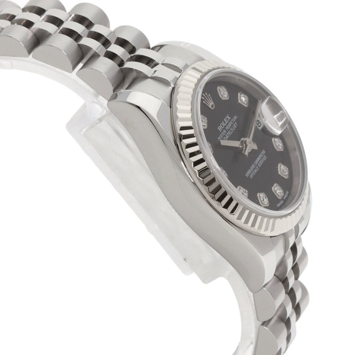 Rolex 179174G Datejust 10P Diamond Watch in Stainless Steel SS 18K White Gold for Women