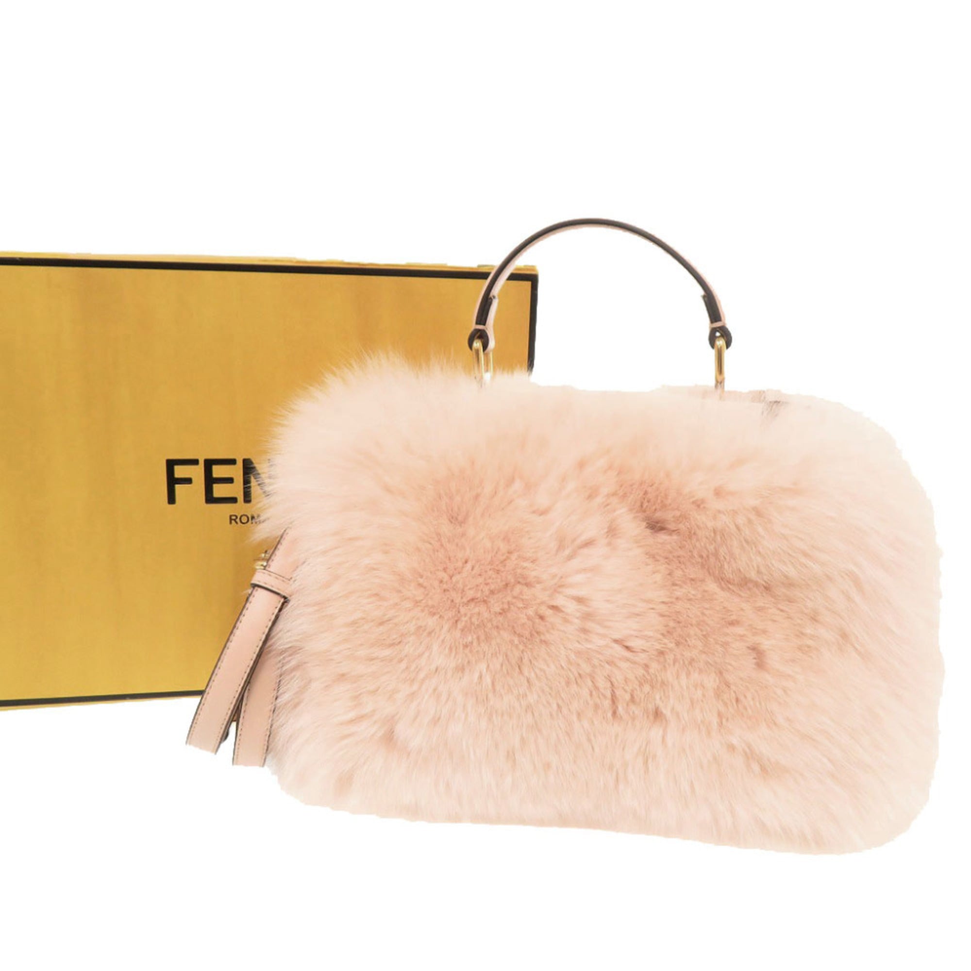 Fendi Peekaboo Mini 8BN244 Fox Fur Leather Pink 2-Way Handbag Shoulder Bag 1088FENDI — Like New