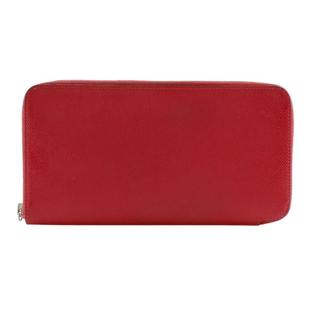 Hermes HERMES Azap Silk in Long Wallet Veau Epsom 2010 Red □N Zipper Women's