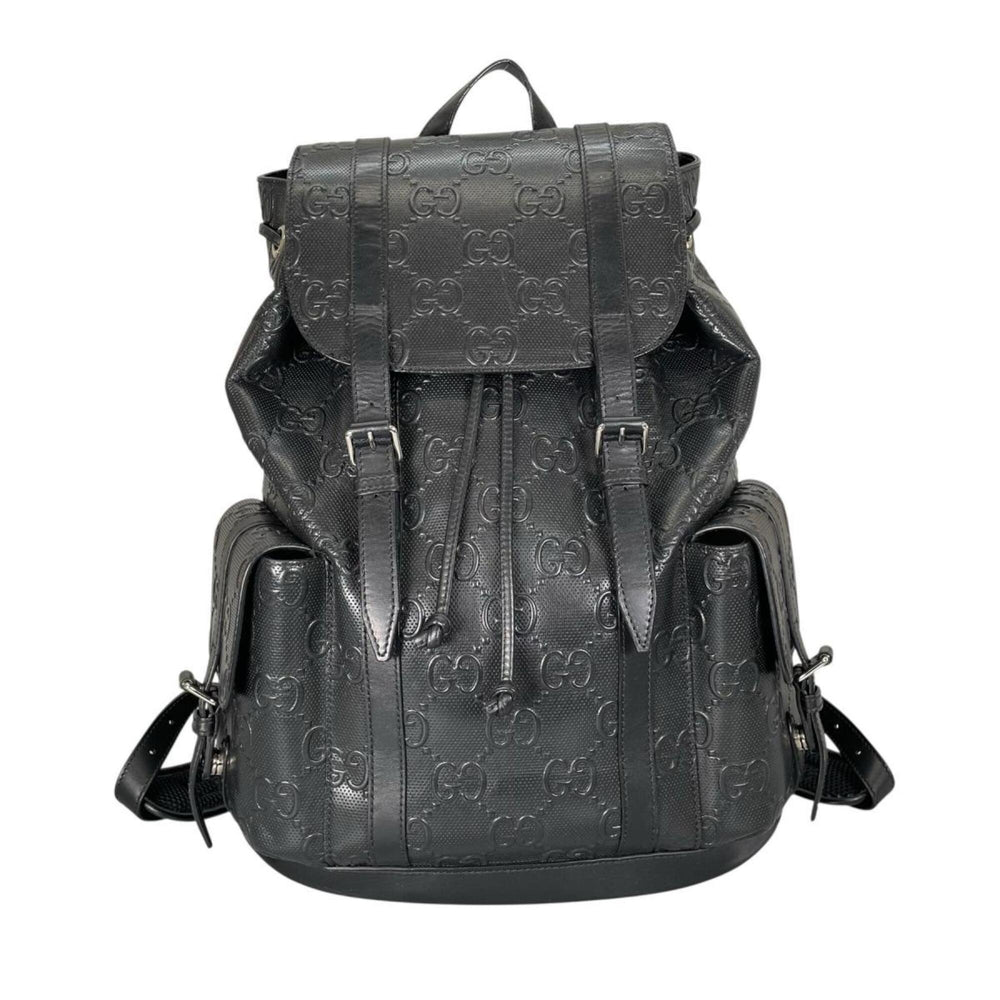 Gucci GUCCI Backpack GG Embossed Leather 625770 Black — Like New