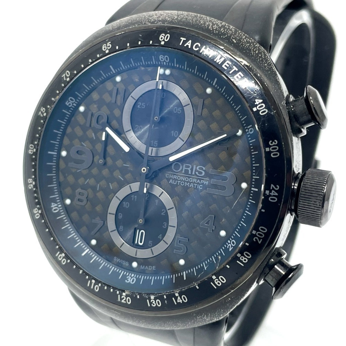 ORIS 7611 Chronograph TT3 CHRONOGRAPH BLACK Automatic Watch with Titanium/Rubber Strap, Men's, Black — Good
