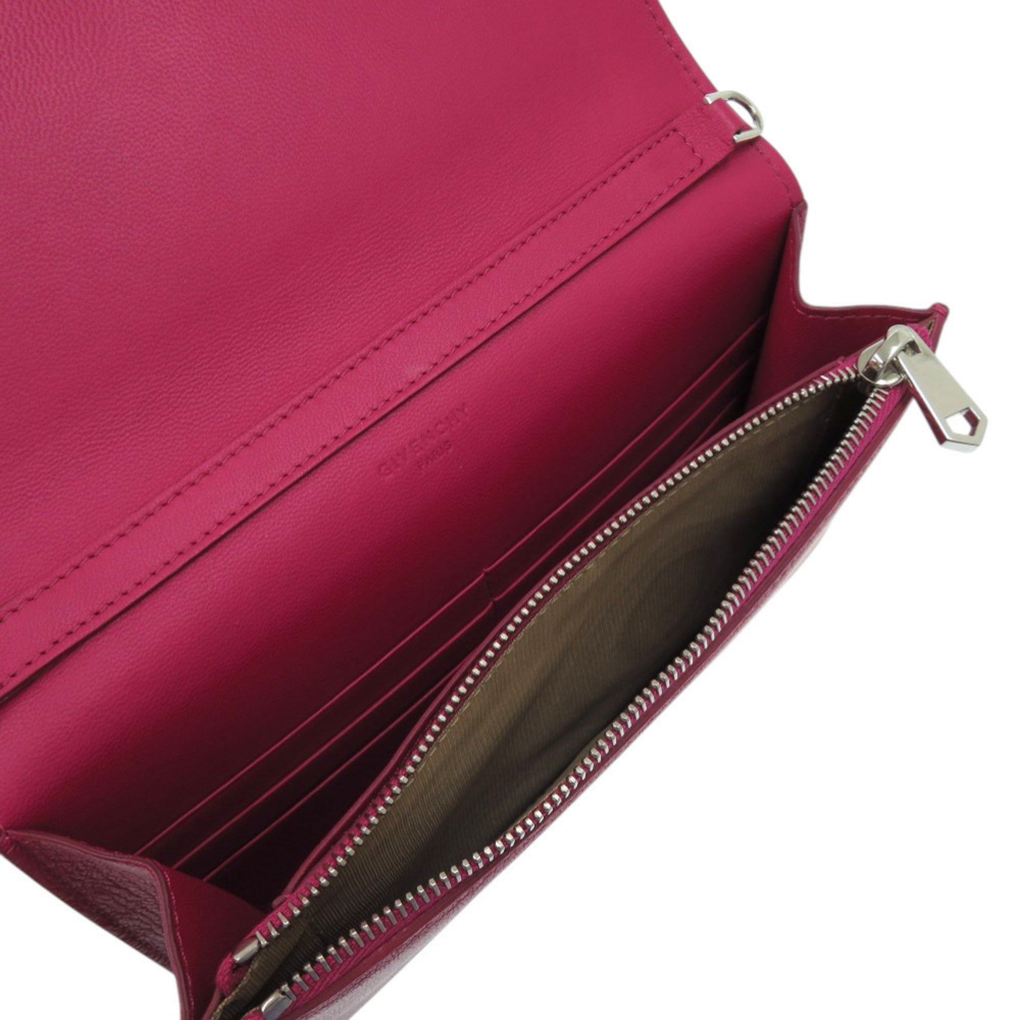 Balenciaga Pandora Chain Wallet Leather Magenta Long 1049 BALENCIAGA