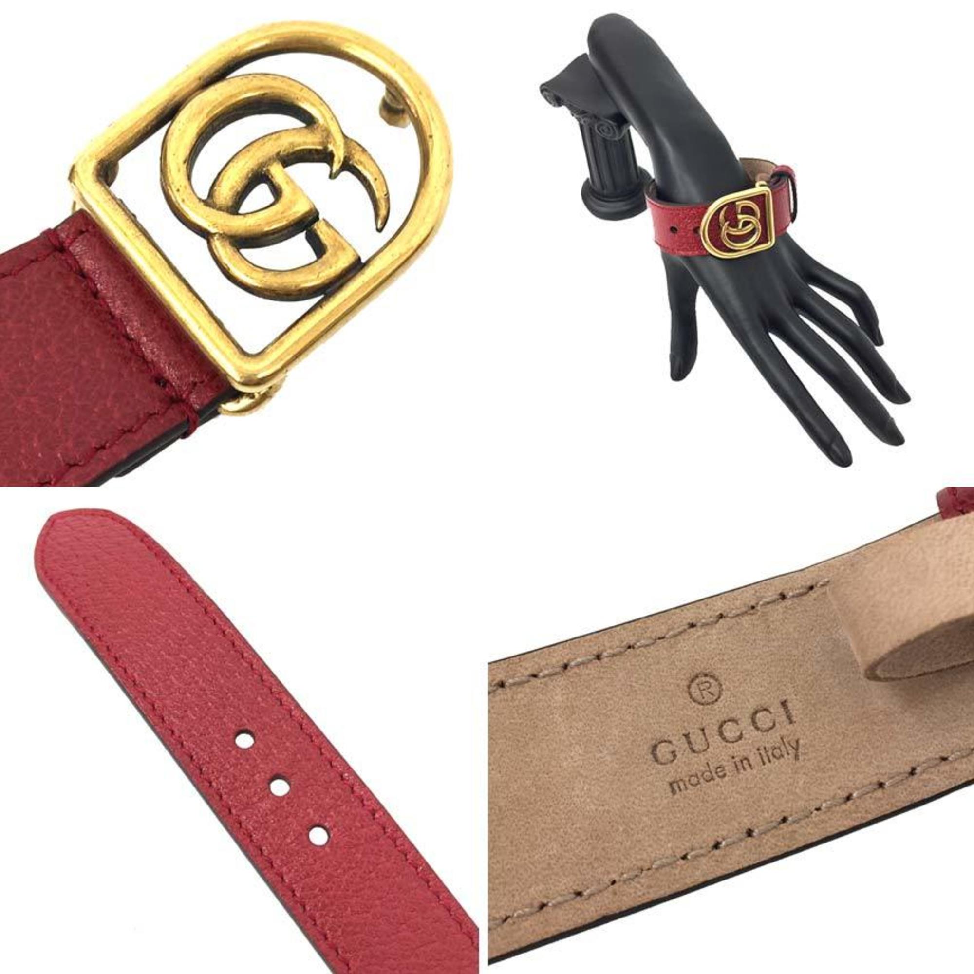 Gucci GG Marmont Leather Bracelet in Red and Gold for Men Women — New - Store Return