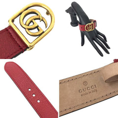 Gucci GG Marmont Leather Bracelet in Red and Gold for Men Women — New - Store Return
