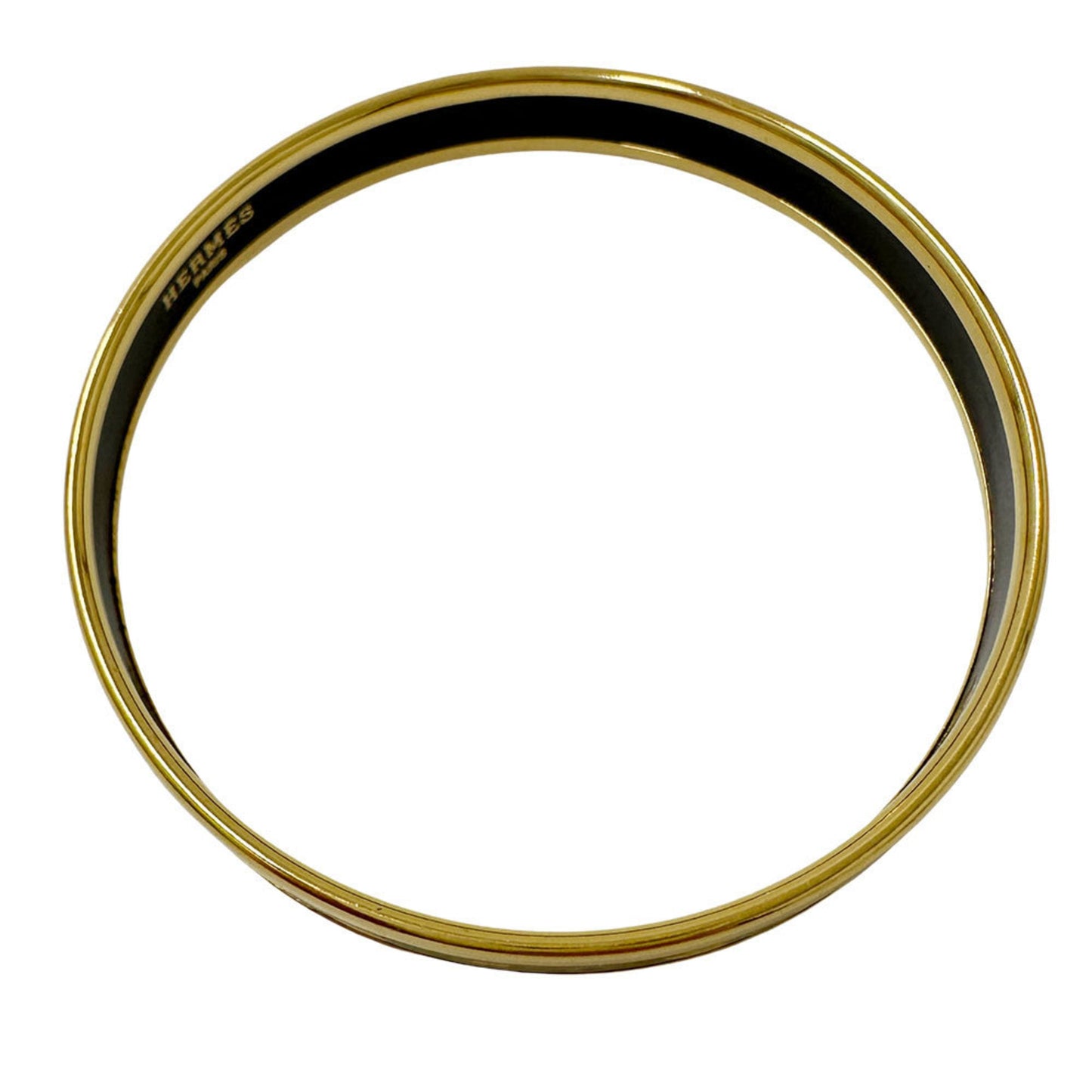 Hermes HERMES bangle, enamel, women's, brand, GP, gold, black, chain motif