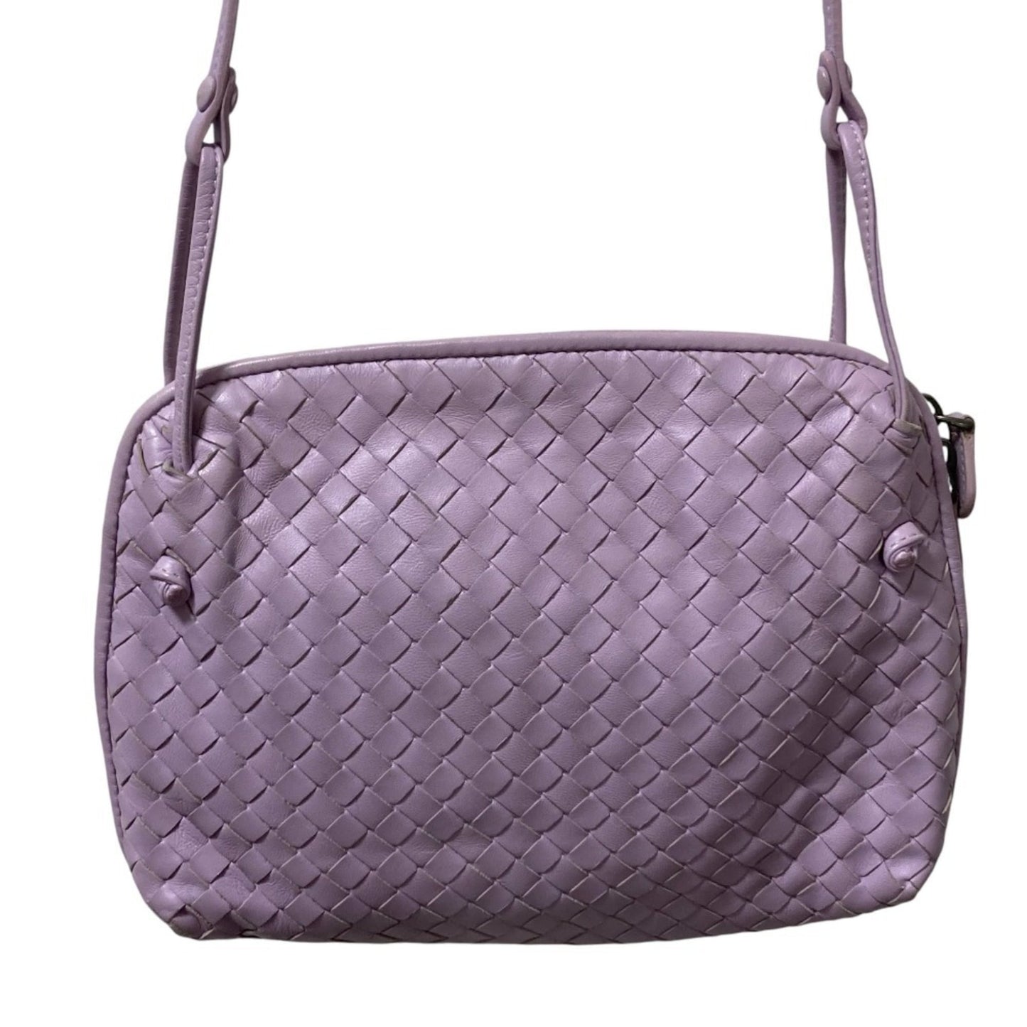 BOTTEGA VENETA Nodini Nappa Intrecciato Shoulder Bag/Crossbody Bag in Light Purple for Women