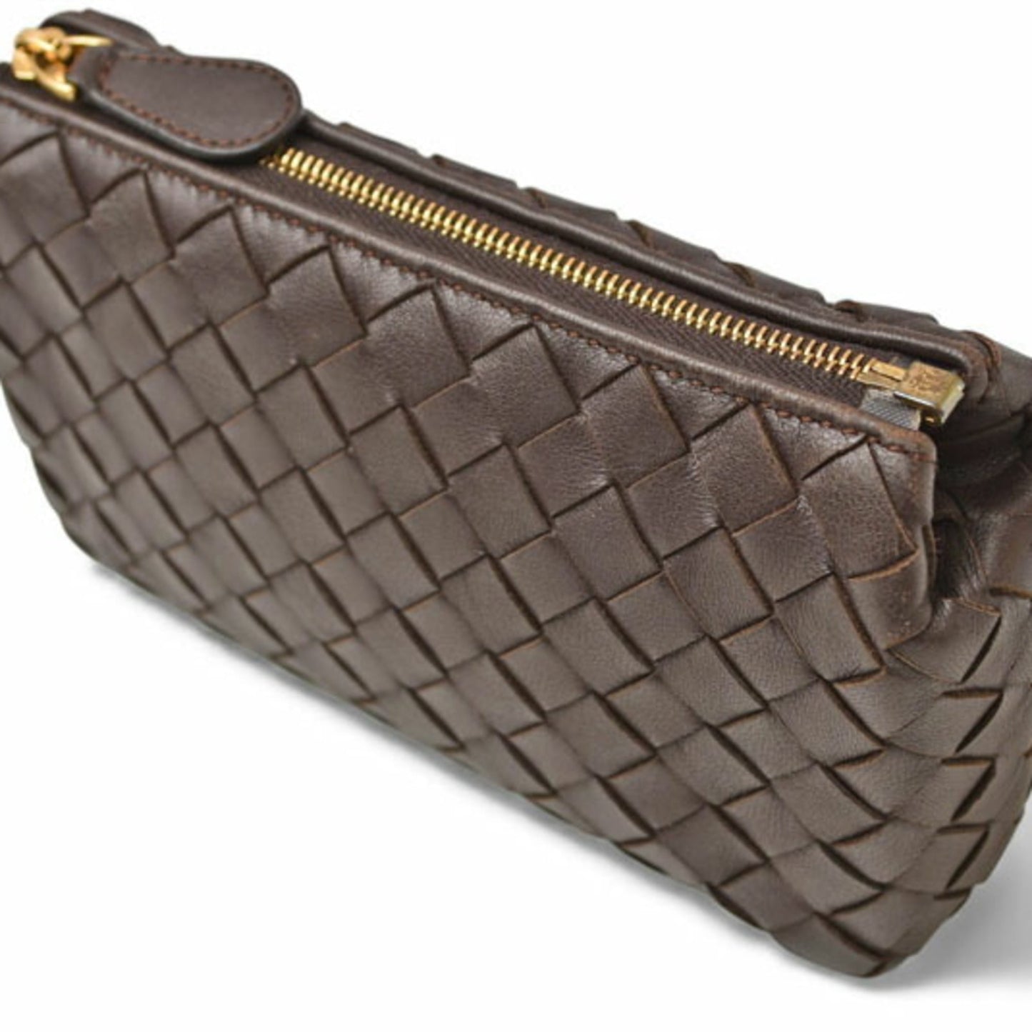 Bottega Veneta Travel Pouch in Intrecciato Nappa, Dark Brown, 164818 V0010 2040