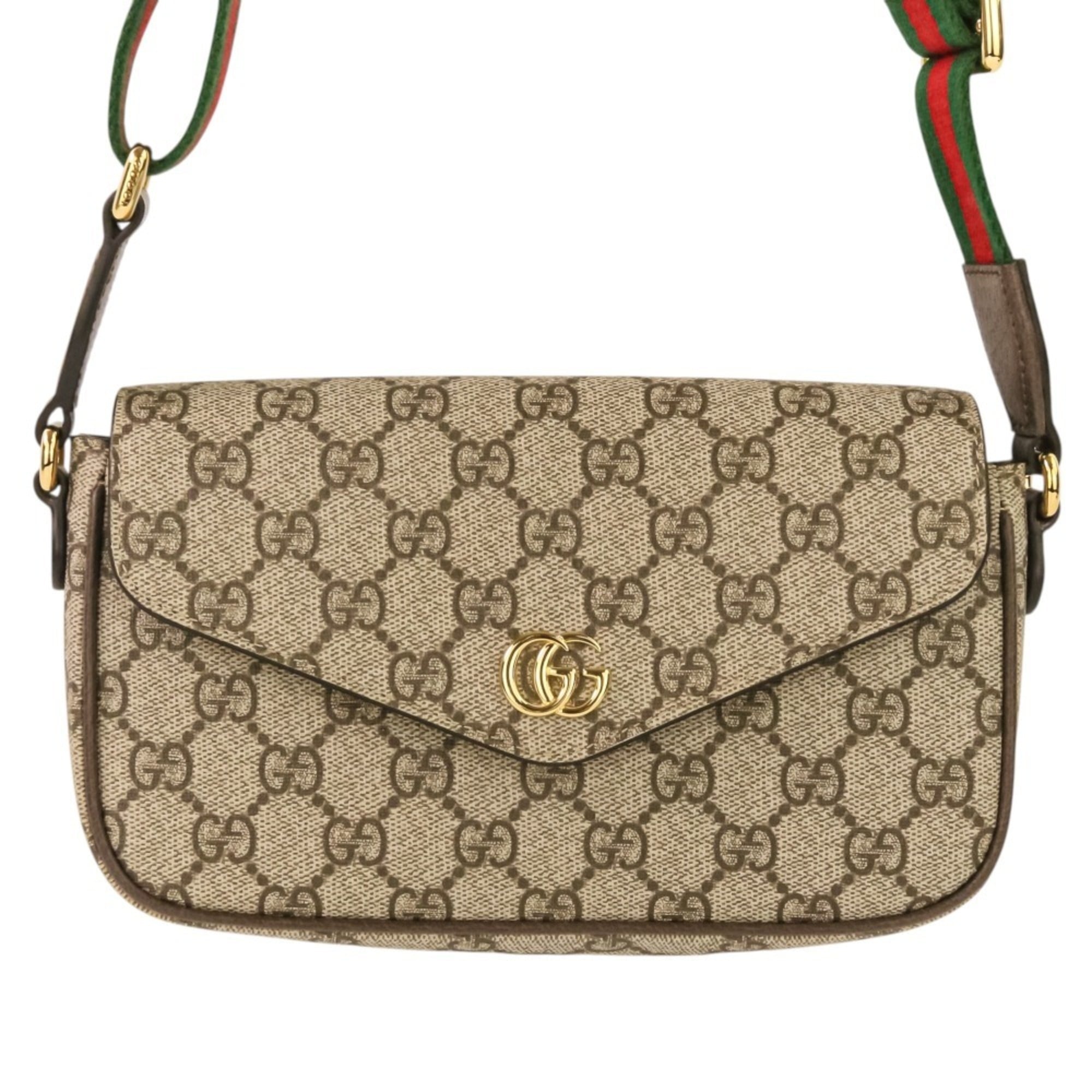 GUCCI Ophidia Web Line GG Supreme Shoulder Bag 764961 Brown Women's — Like New