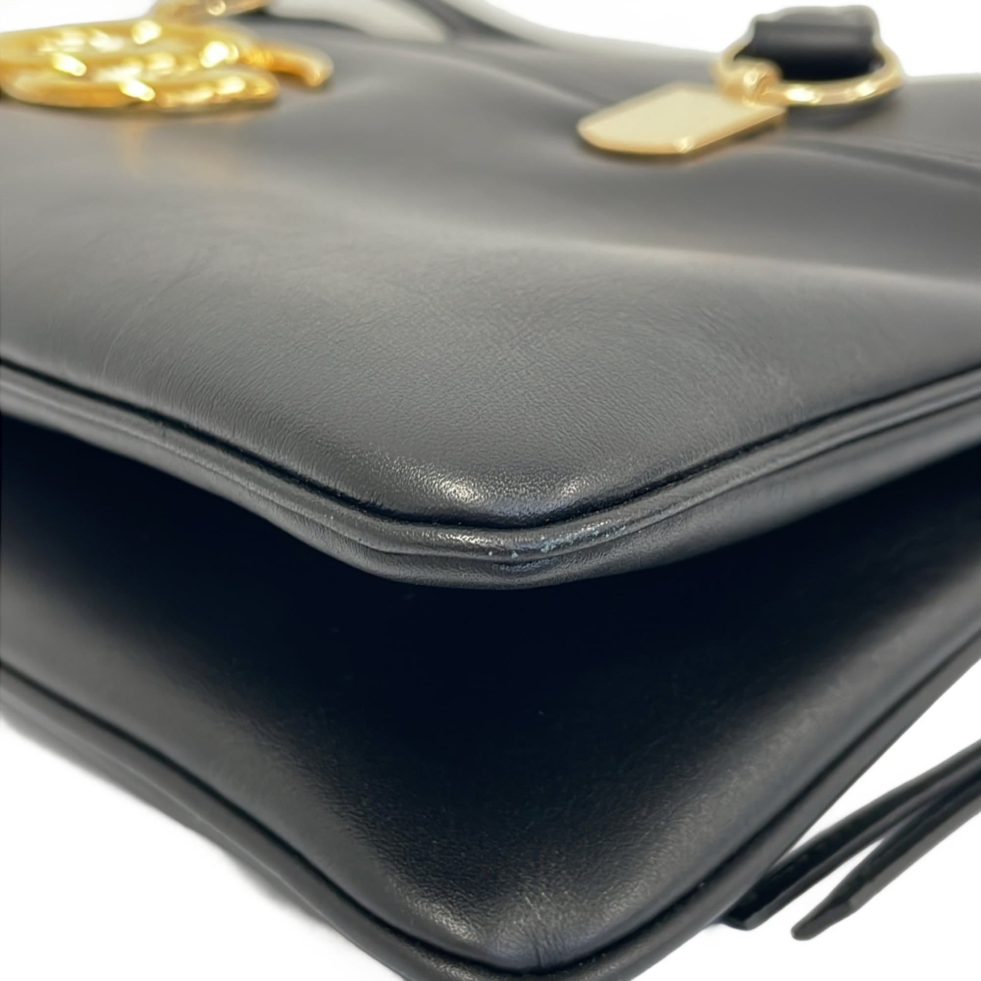 GUCCI Ally GG Marmont Double G Logo Handbag 550130 Black Women's — Like New