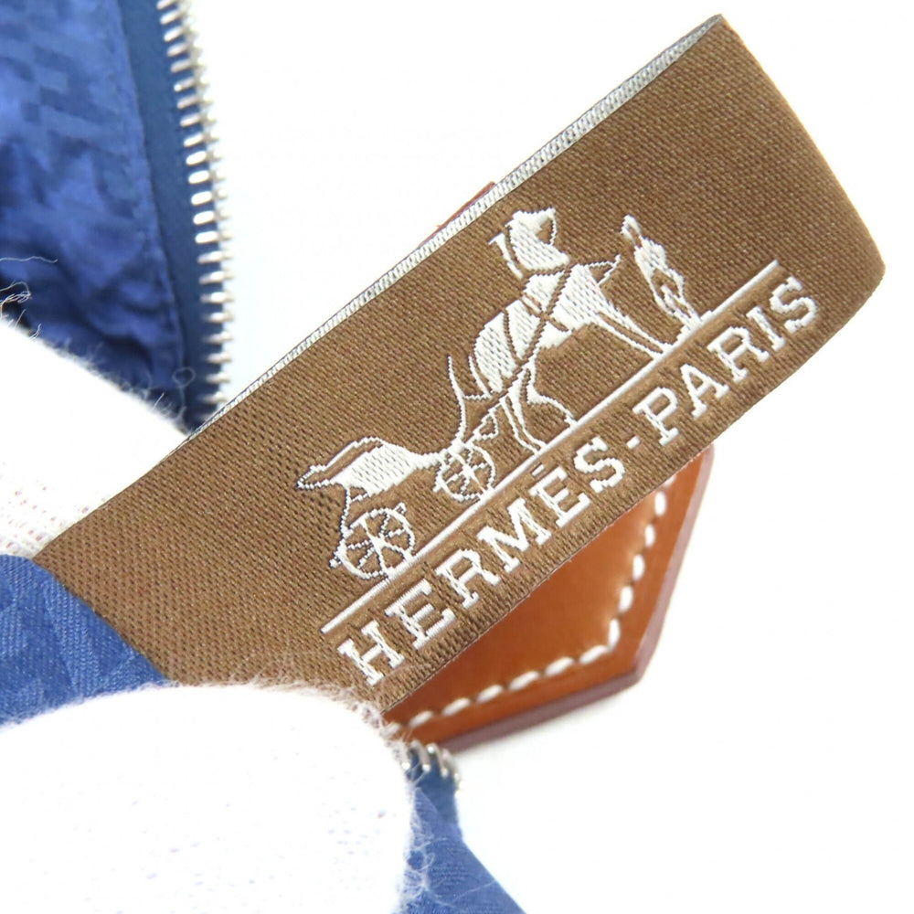 HERMES Hermes Wousse de Voyage PM 100% Silk Pouch, Blue, B Stamp, Made in France, Women's, Highly Recommended ◎ — Like New