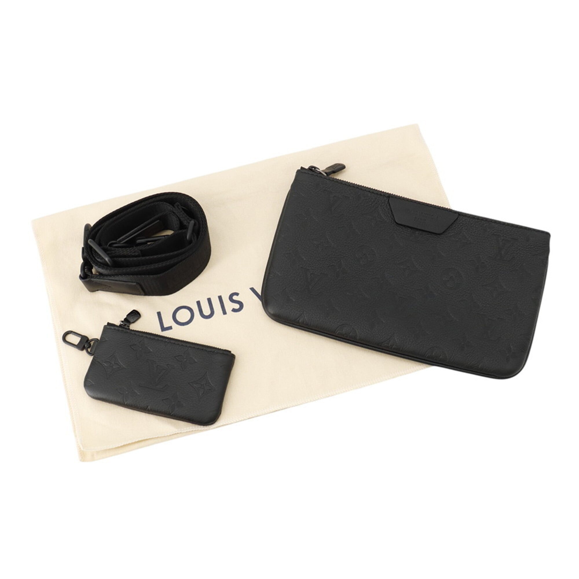Louis Vuitton Monogram Shadow Trio Shoulder Bag M26713 LOUIS VUITTON Black Handbag for Men — Like New