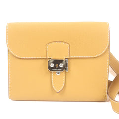 HERMES Sac à Dépêches 21 Togo Leather Shoulder Bag, Natural Sable, W Stamp, with Dust Made in France, Men's — Like New