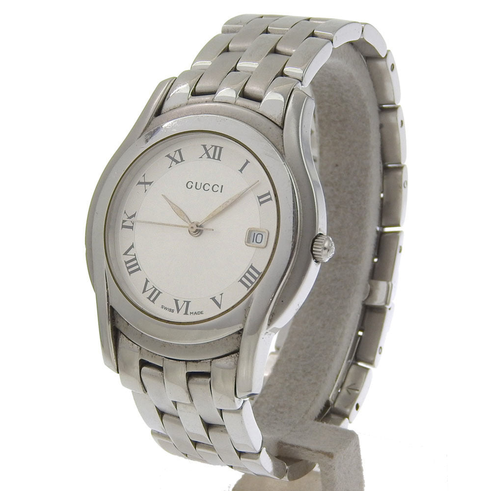 Gucci 5500M Stainless Steel Watch, Silver, Quartz, Analog Display, Silver Dial, Women's Watch — Good