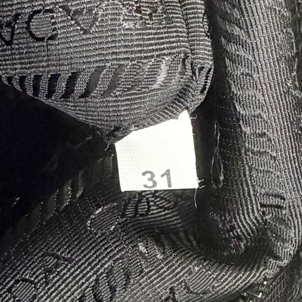 PRADA 1BG130 Terry Tote Bag, Triangle Logo, Large White/Black, Made in Italy, Women's, with Dust Bag — Like New