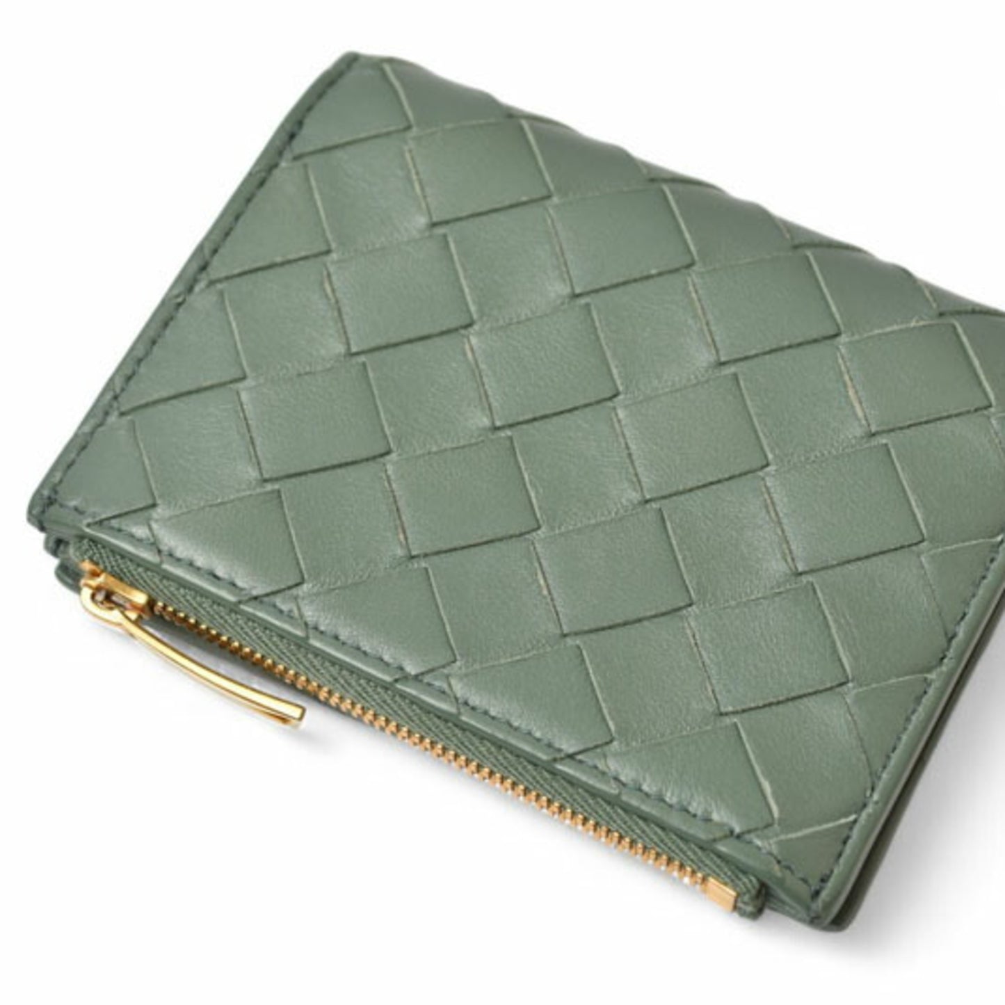Bottega Veneta Bifold Mini Wallet 707601 Intrecciato Mint Green