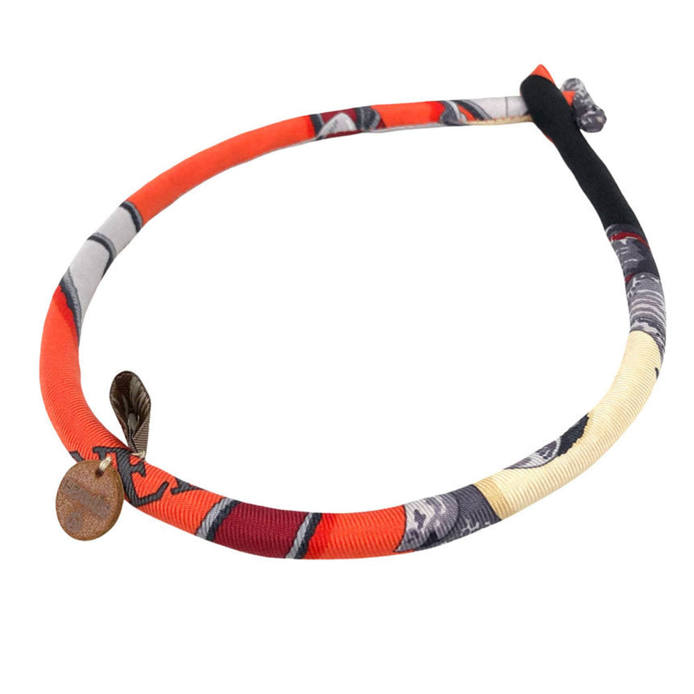Hermes Petit H Brides de Soie Choker Necklace Bracelet, Orange Silk — Like New