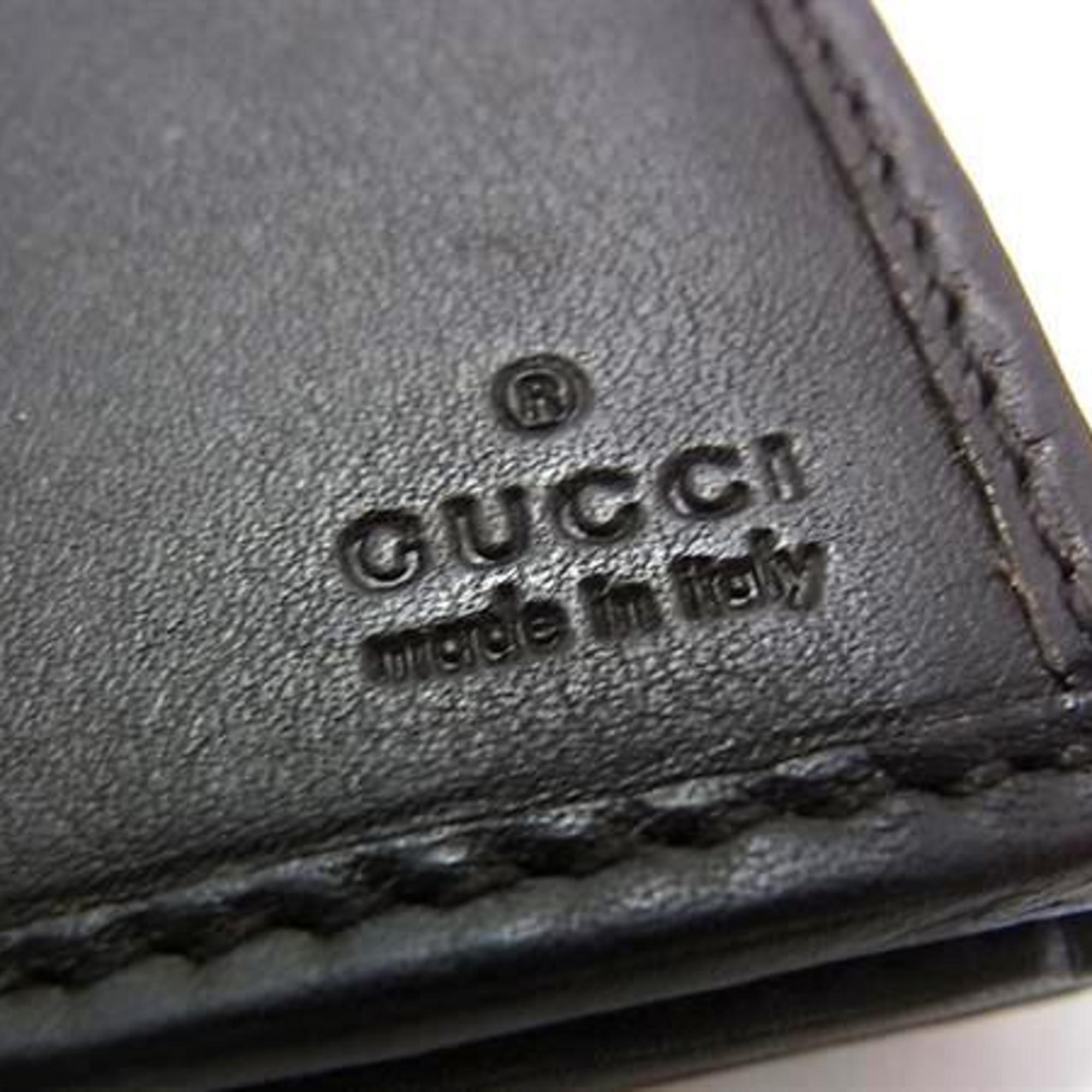 GUCCI Interlocking G Long Wallet 269970 Brown GG Canvas Leather Women's Double Stud Bifold