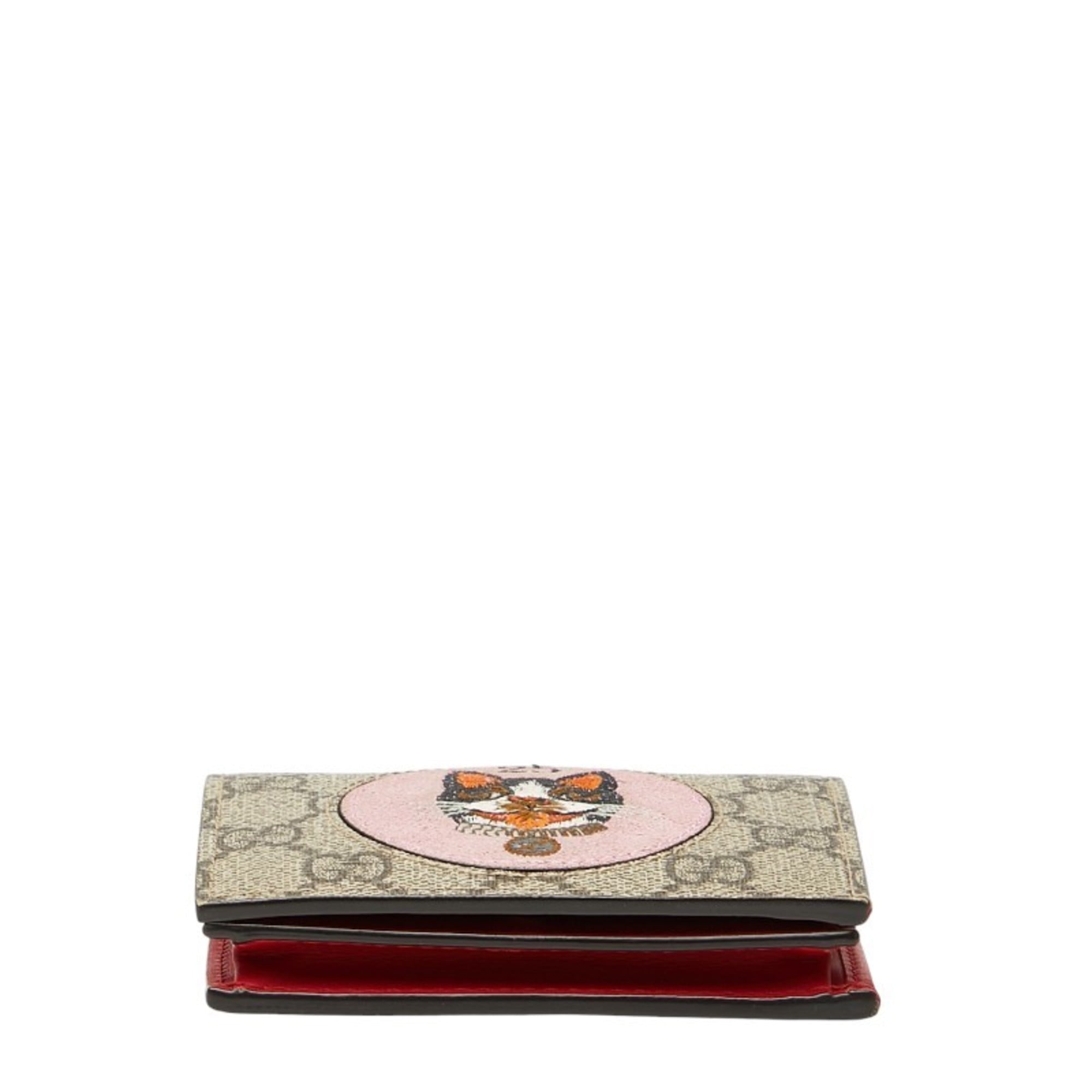 Gucci GG Supreme Bosco Bifold Compact Wallet 506277 Beige Multicolor Women's GUCCI