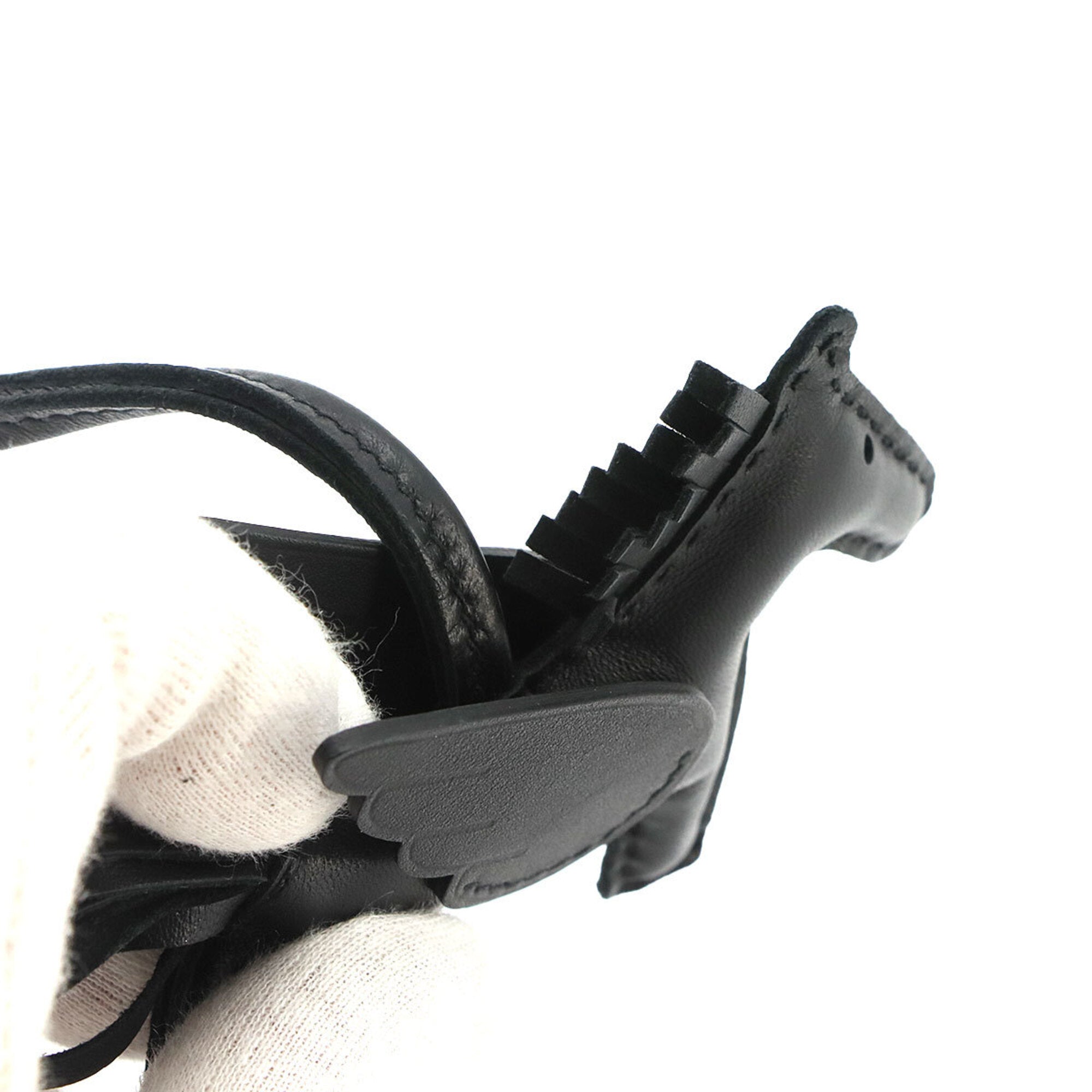 Hermes HERMES So Black Rodeo Pegasus PM Accessory Bag Charm Agneau Milo Swift W Stamp — New - Store Return