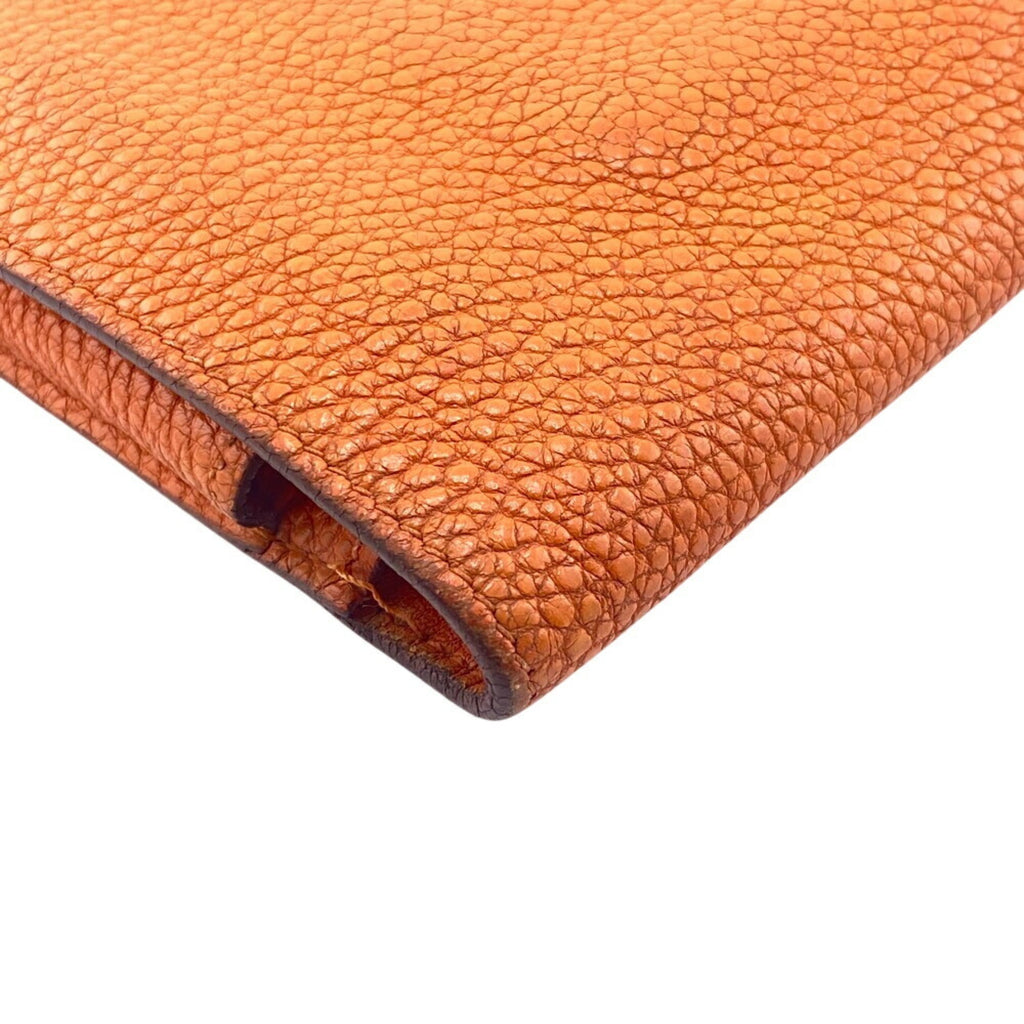 HERMES Dogon GM long wallet, orange, women's