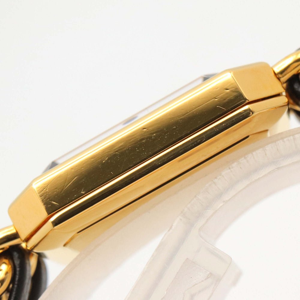 Chanel CHANEL Première M Watch, Gold Plated Leather, Women's, Black, H0001 — Very Good