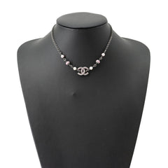 Chanel Necklace Coco Mark Faux Pearl Rhinestone C25B CHANEL Women's NECKLACE — Like New