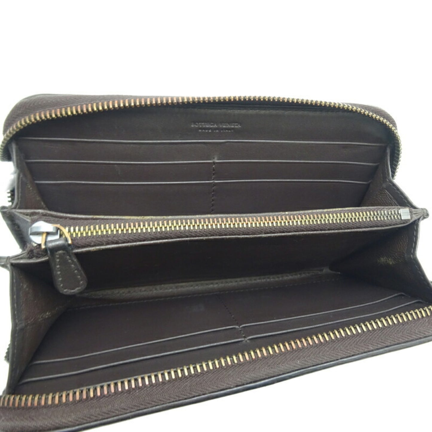 Bottega Veneta Intrecciato Men's Long Wallet Leather Brown