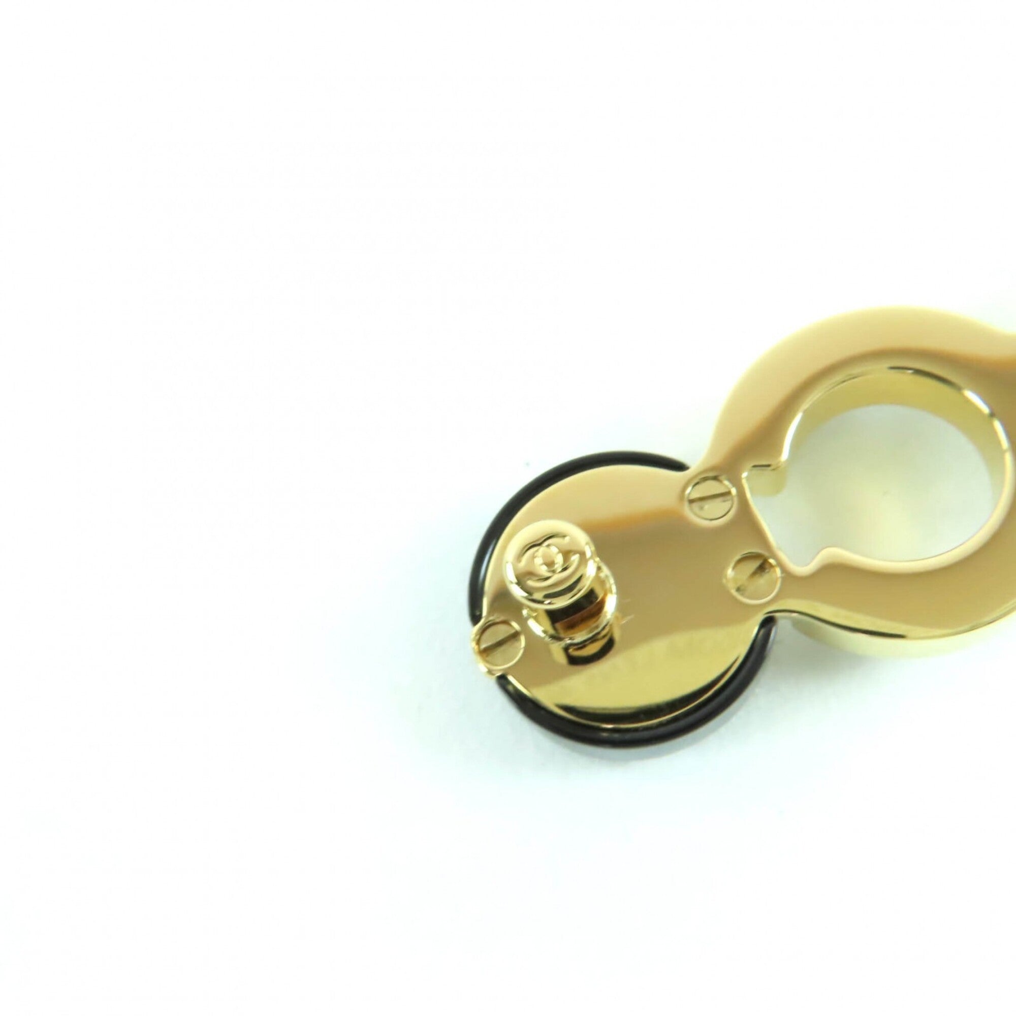 CHANEL B24B Coco Mark Brooch with Faux Pearls, Black and Gold, Box, Made in Italy, Women's — Like New