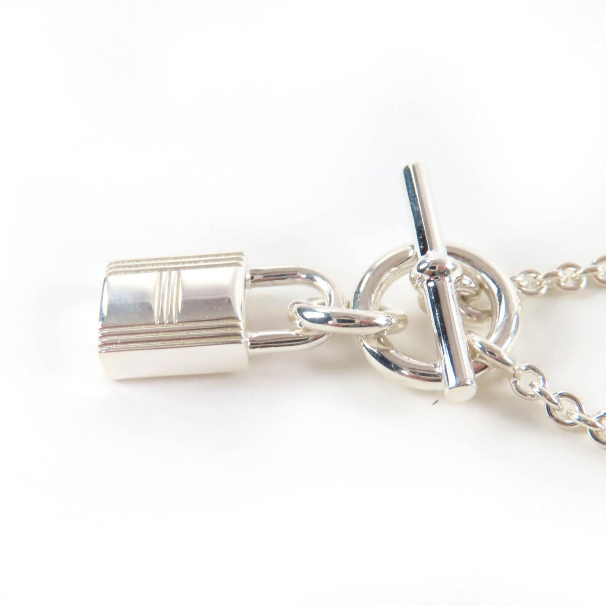 HERMES (Hermes) 2021 model AG925 Amulet Cadena Necklace Pendant Silver Made in France Weight 11.4g Women's — Like New
