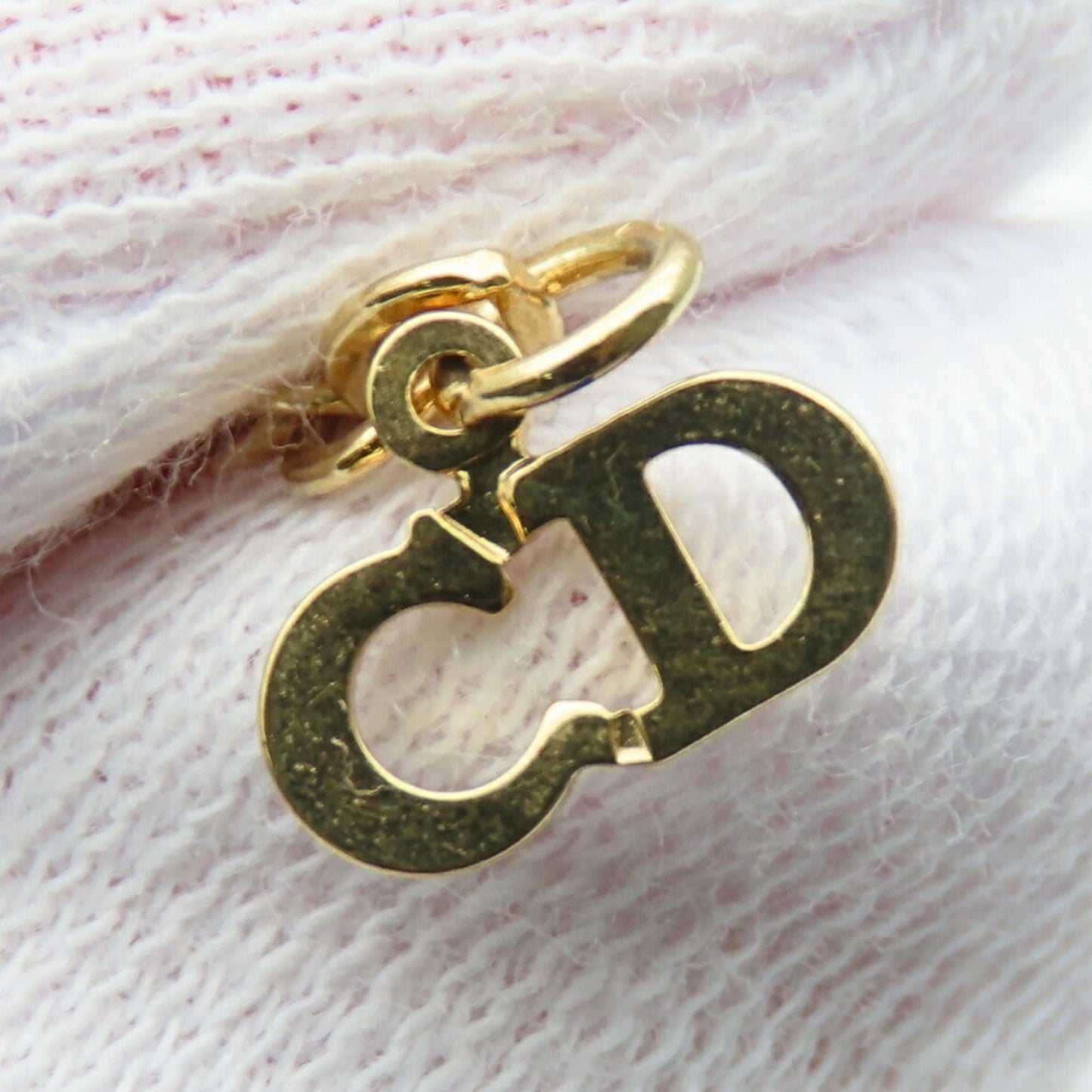 Christian Dior Necklace Emblem Metal Gold Plated GP Women's