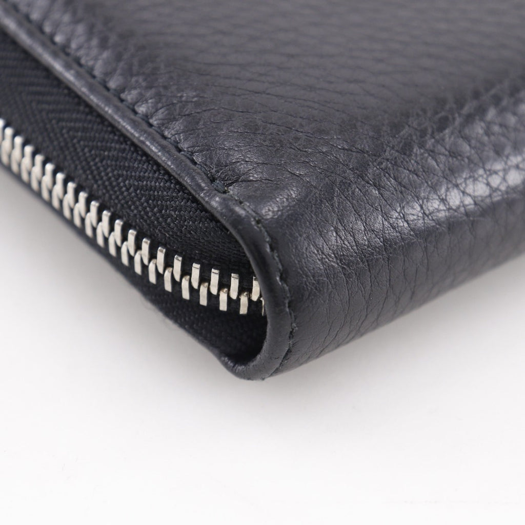 Gucci Sherry Line Long Wallet Interlocking G 308796 Leather Black Zipper Unisex