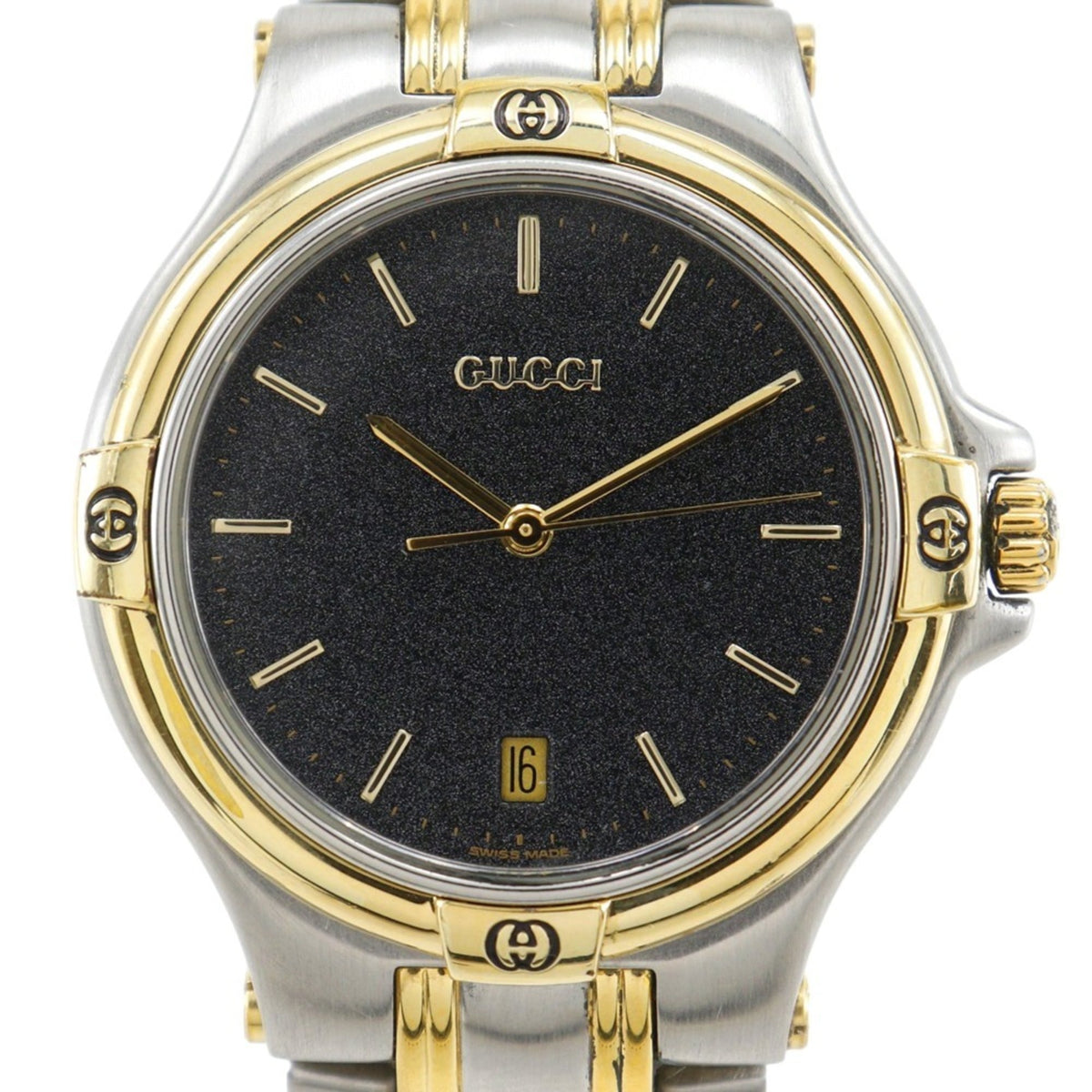 Gucci GUCCI Watch 9040M Stainless Steel Quartz Analog Black Dial Men's — Good