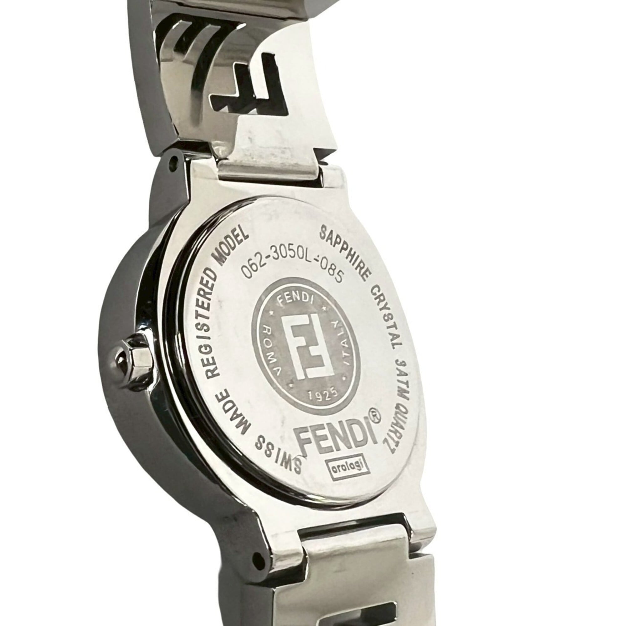 FENDI 3050L Logo Motif Stainless Steel Quartz Watch Silver 31341 — Good