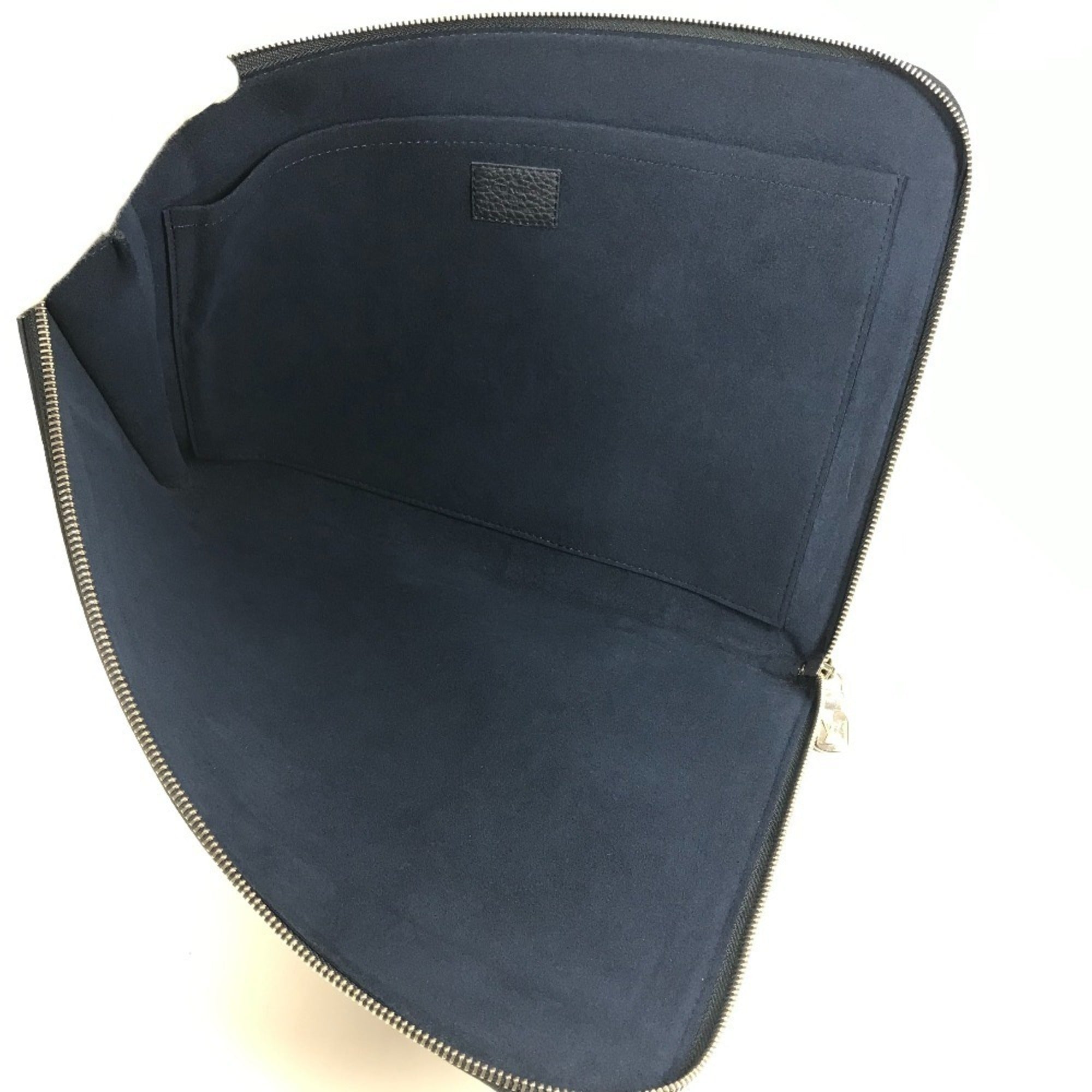 LOUIS VUITTON M68235 LV Logo Pochette Jour GM Pouch Bag with L-shaped Zipper, Second Bag, Clutch Taurillon Leather, Navy Blue for Men and Women — Like New